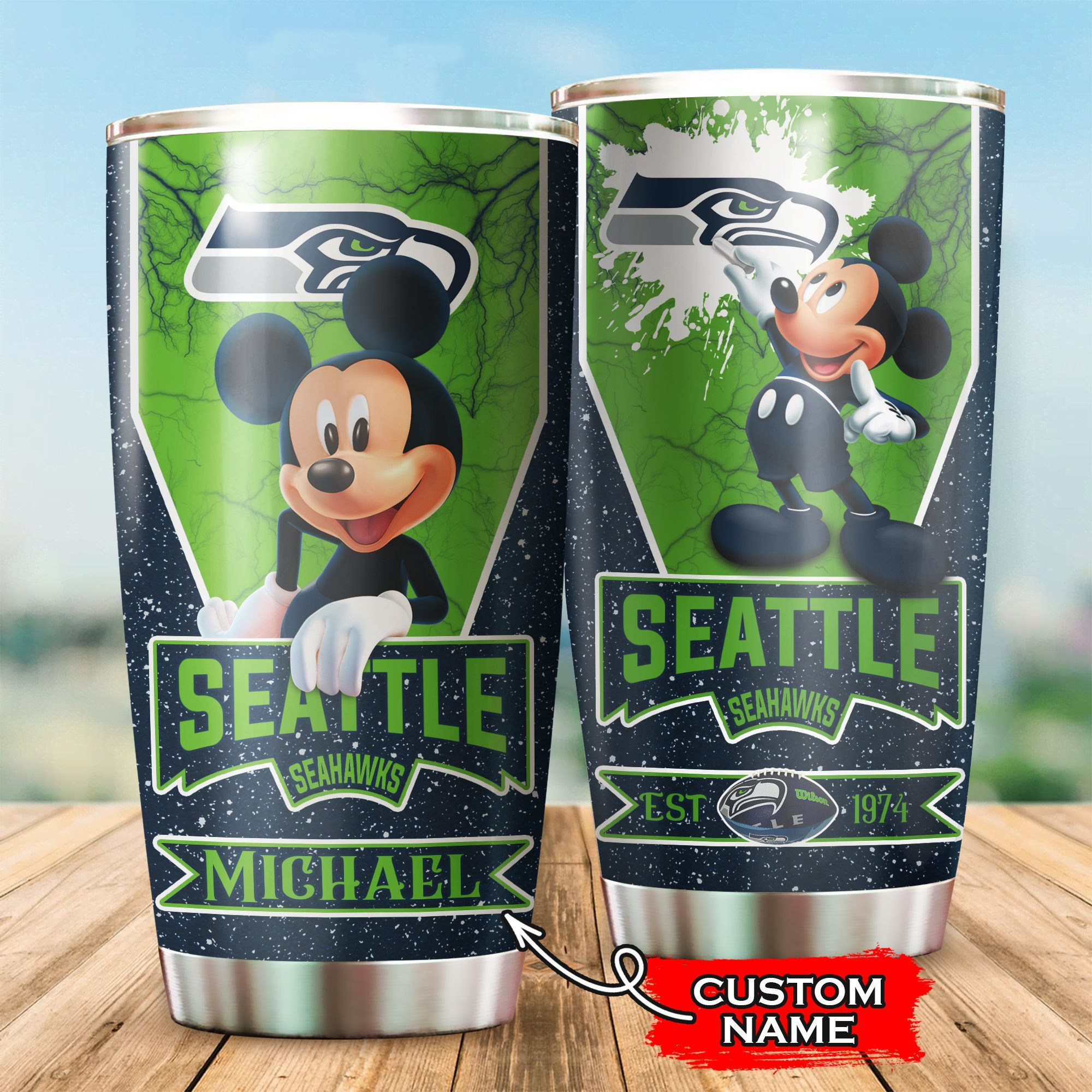 NFL Personalized Seattle Seahawks Mickey Mouse All Over Print 3D Tumbler Cusmkg.jpg