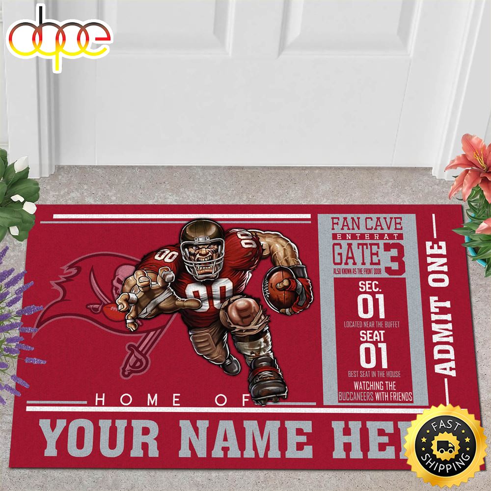 NFL Personalized Tampa Bay Buccaneers Mascot Ticket All Over Print 3d Doormats Eh42ra.jpg