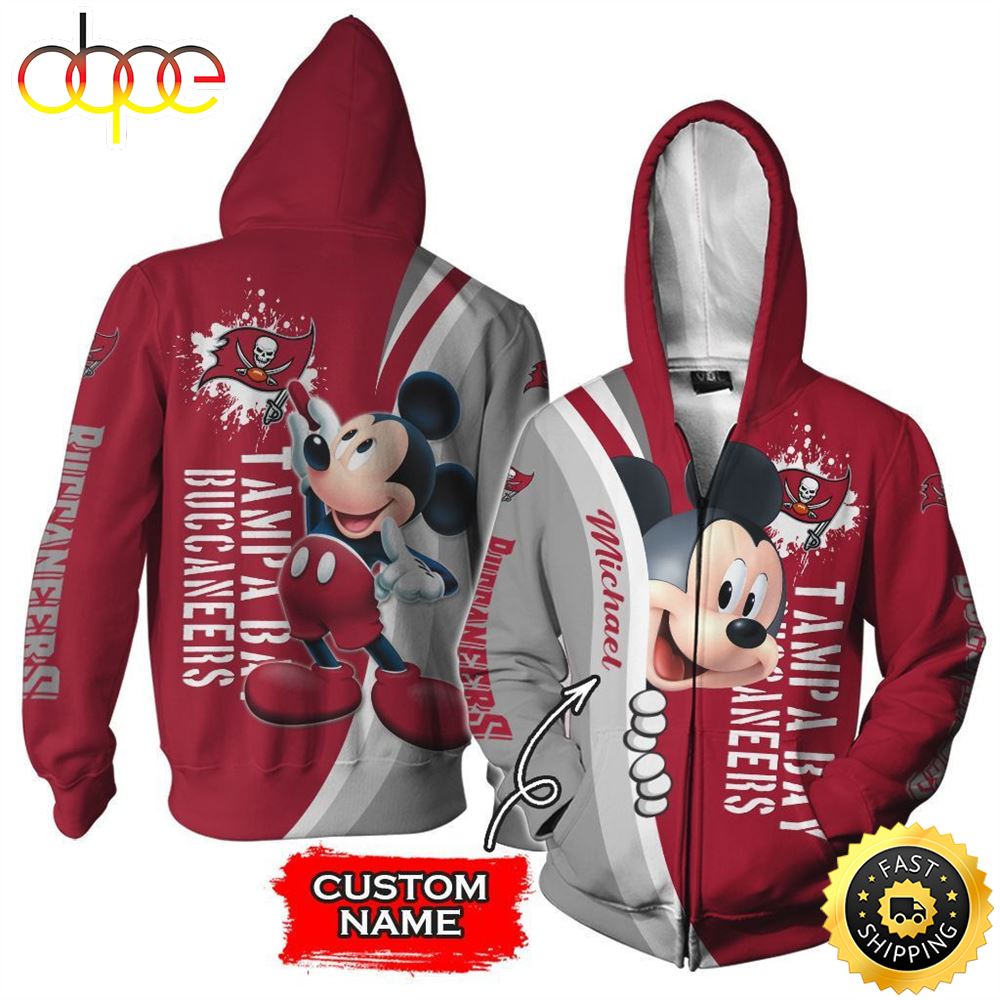 NFL Personalized Tampa Bay Buccaneers Mickey Mouse All Over Print 3D Shirt