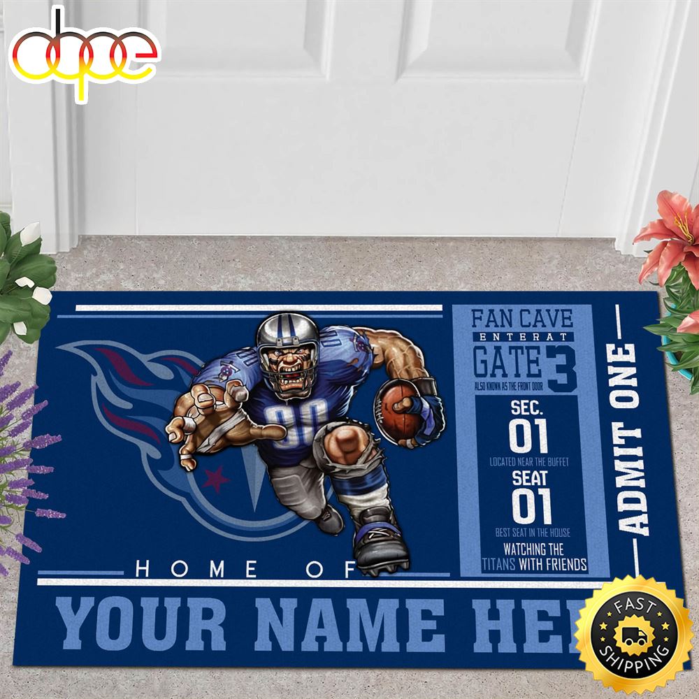 NFL Personalized Tennessee Titans Mascot All Over Print 3d Doormats