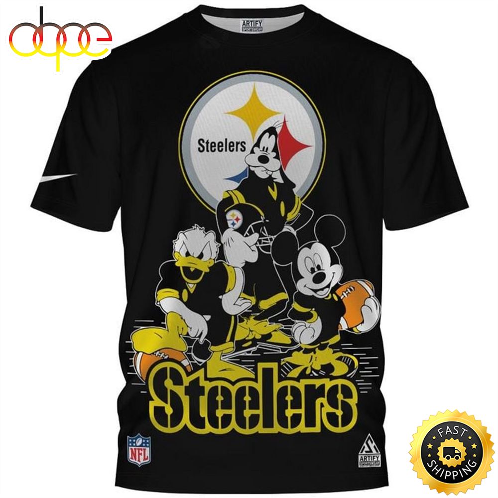 NFL Pittsburgh Steelers Mickey 3D Full Printed T Shirt Tshirt