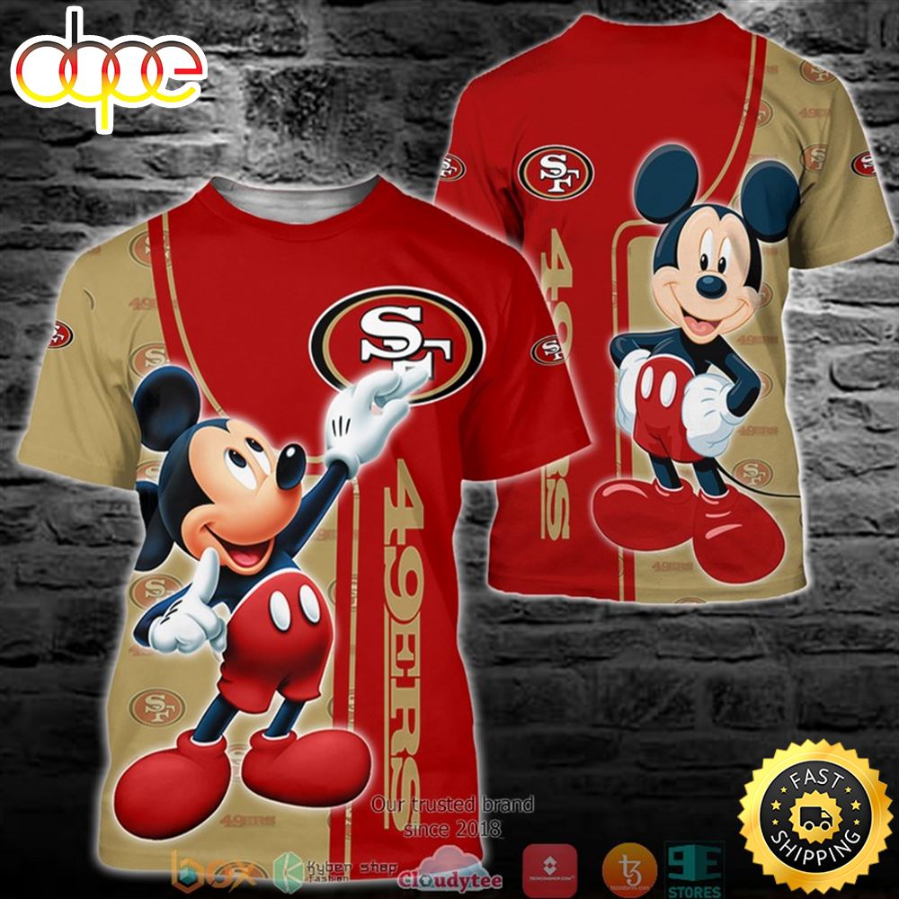 NFL San Francisco 49ers Mickey Mouse Disney 3d Full Printing Shirt T Shirt