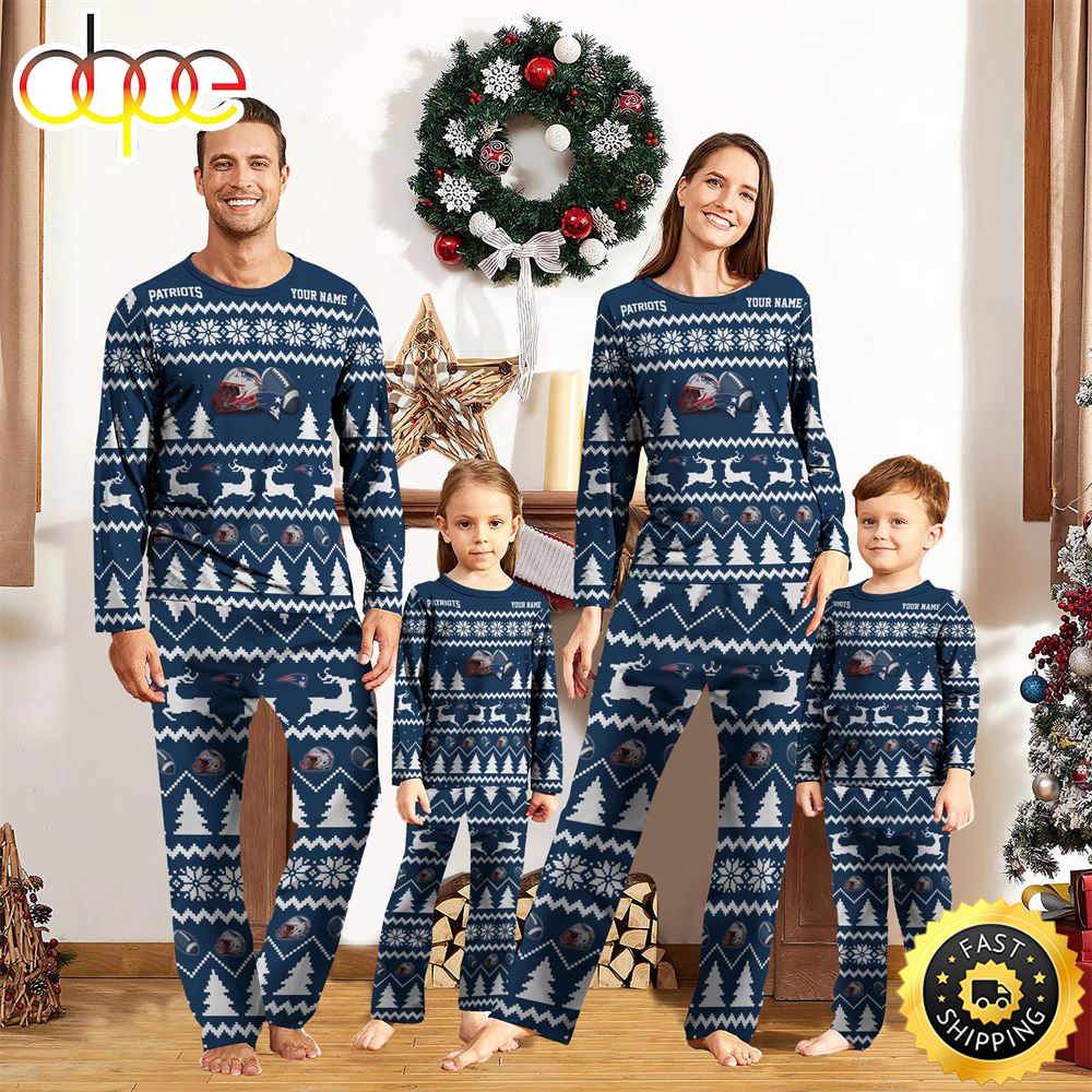 New England Patriots Christmas NFL Custom Family Pajamas