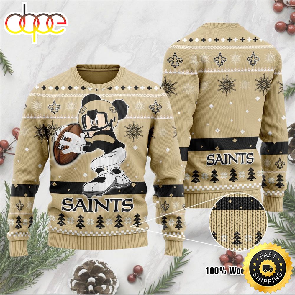 New Orleans Saints Mickey Mouse Funny Ugly Christmas Sweater