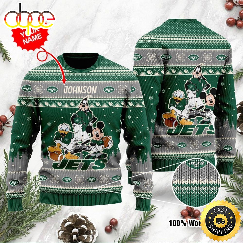 New York Jets Disney Donald Duck Mickey Mouse Goofy Personalized Ugly Christmas Sweater Perfect Holiday Gift Duhdye.jpg