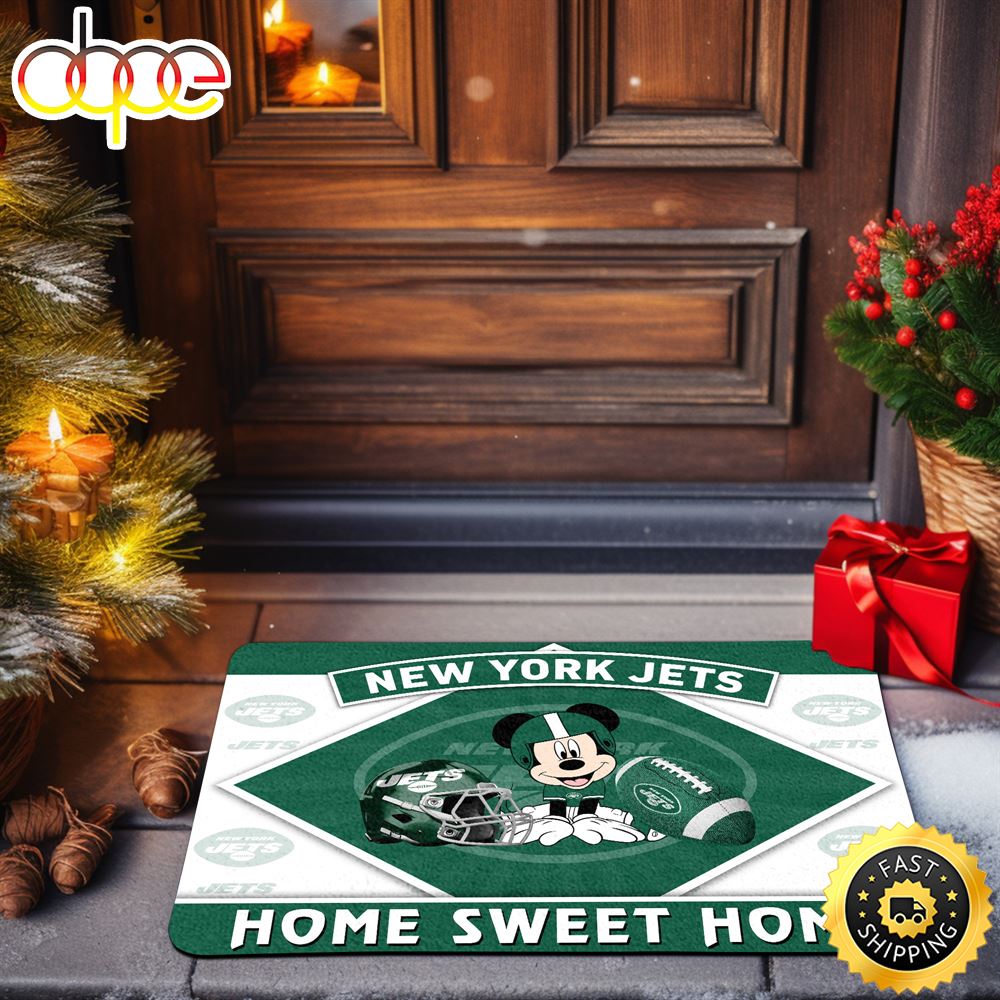 New York Jets Doormat Sport Team And Mickey Mouse NFL Doormat