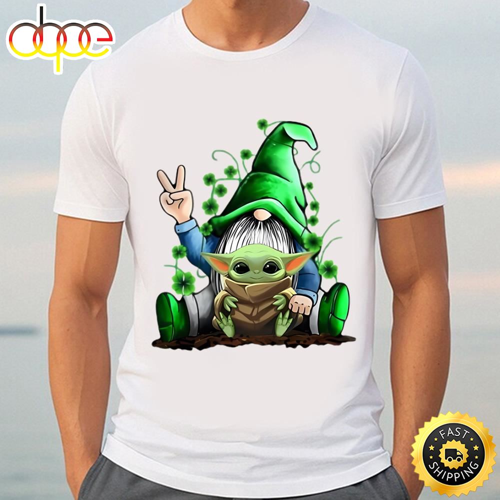 Nice Gnome Hug Baby Yoda Irish St. Patrick’s Day Shirt T Shirt