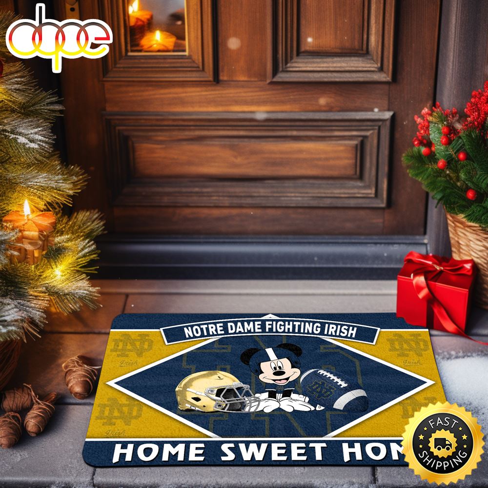 Notre Dame Fighting Irish Doormat Sport Team And MK Doormat FootBall Fan Gifts ArtsyWoodsy.Com Uoungo.jpg