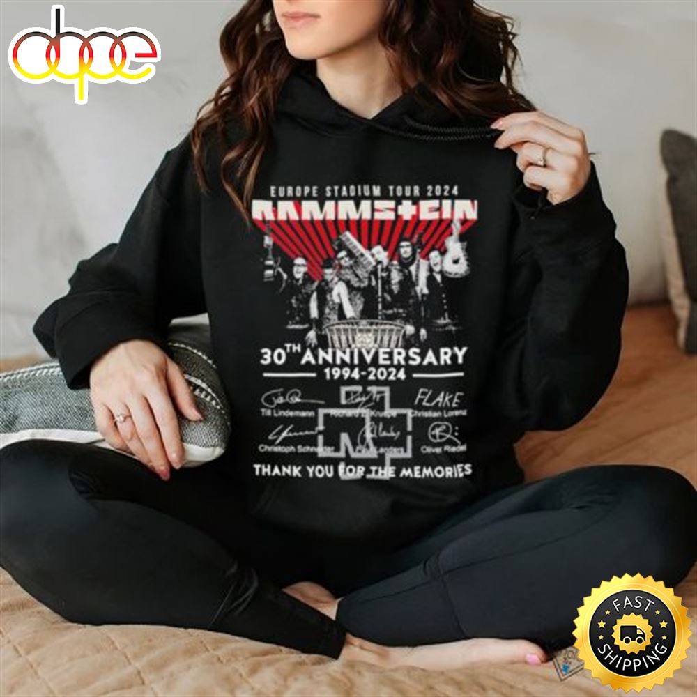 Official Europe Stadium Tour 2024 Rammstein 30th Anniversary 1994 2024 Thank You For The Memories Signatures Shirt Mhuzxw.jpg