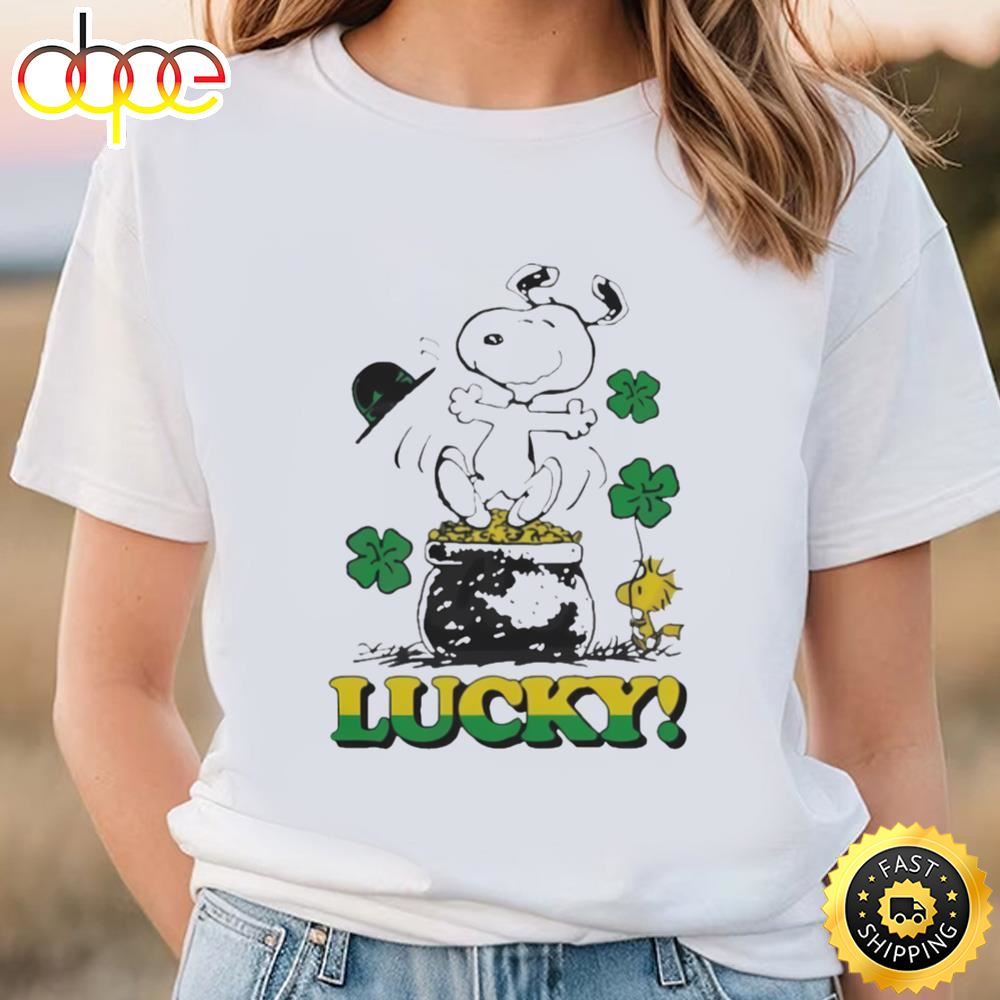 Official Peanuts Snoopy Lucky St Patrick’s Day T Shirt Tshirt