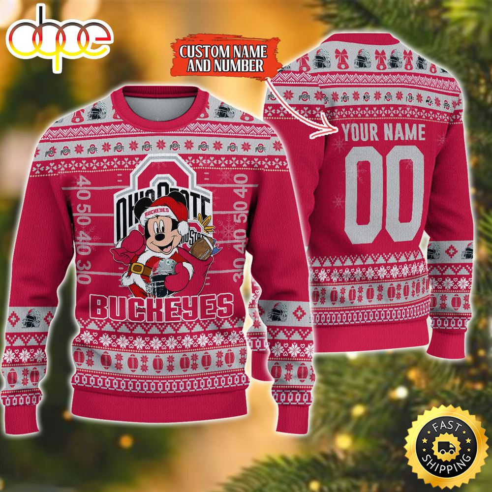 Ohio State Buckeyes Mickey Ugly Christmas Sweater,
