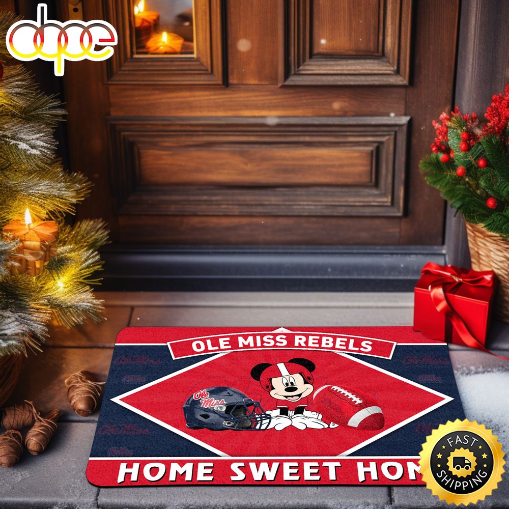 Ole Miss Rebels Doormat Sport Team And MK Doormat FootBall Fan Gifts ArtsyWoodsy.Com Tfrpm4.jpg