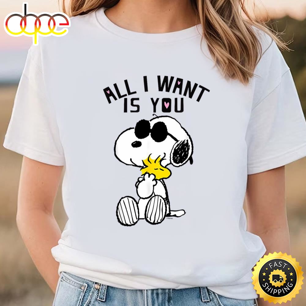 Peanuts Valentine Snoopy All I Want T Shirt
