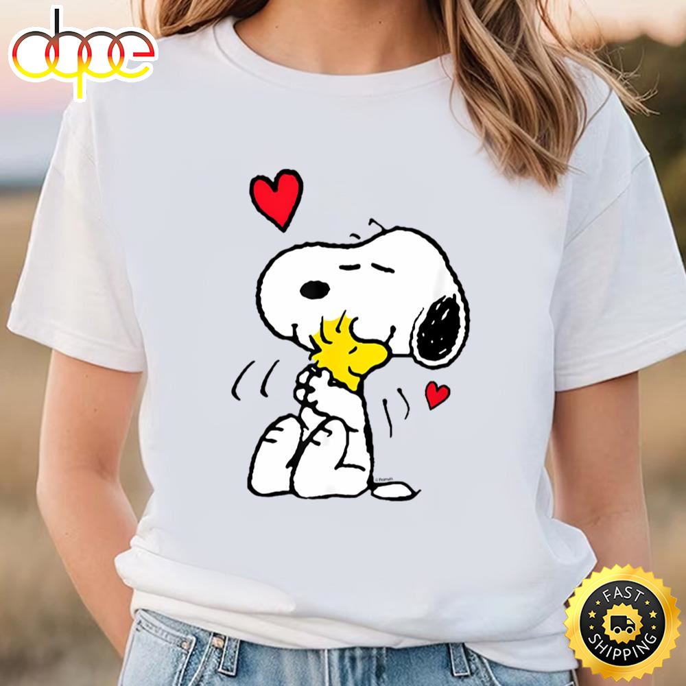 Peanuts Valentine Snoopy And Woodstock Lots Of Love T Shirt