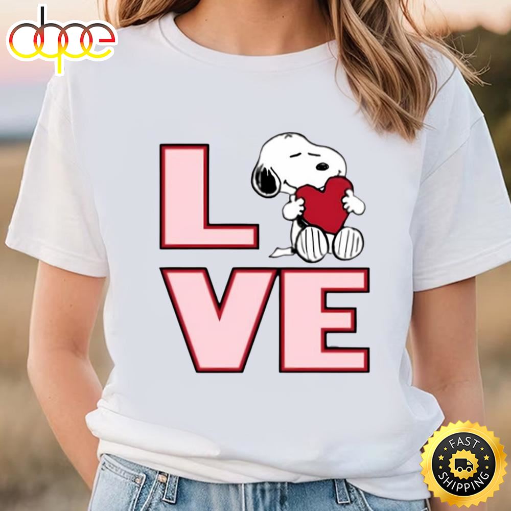 Peanuts Valentine Snoopy Love Youth T Shirt