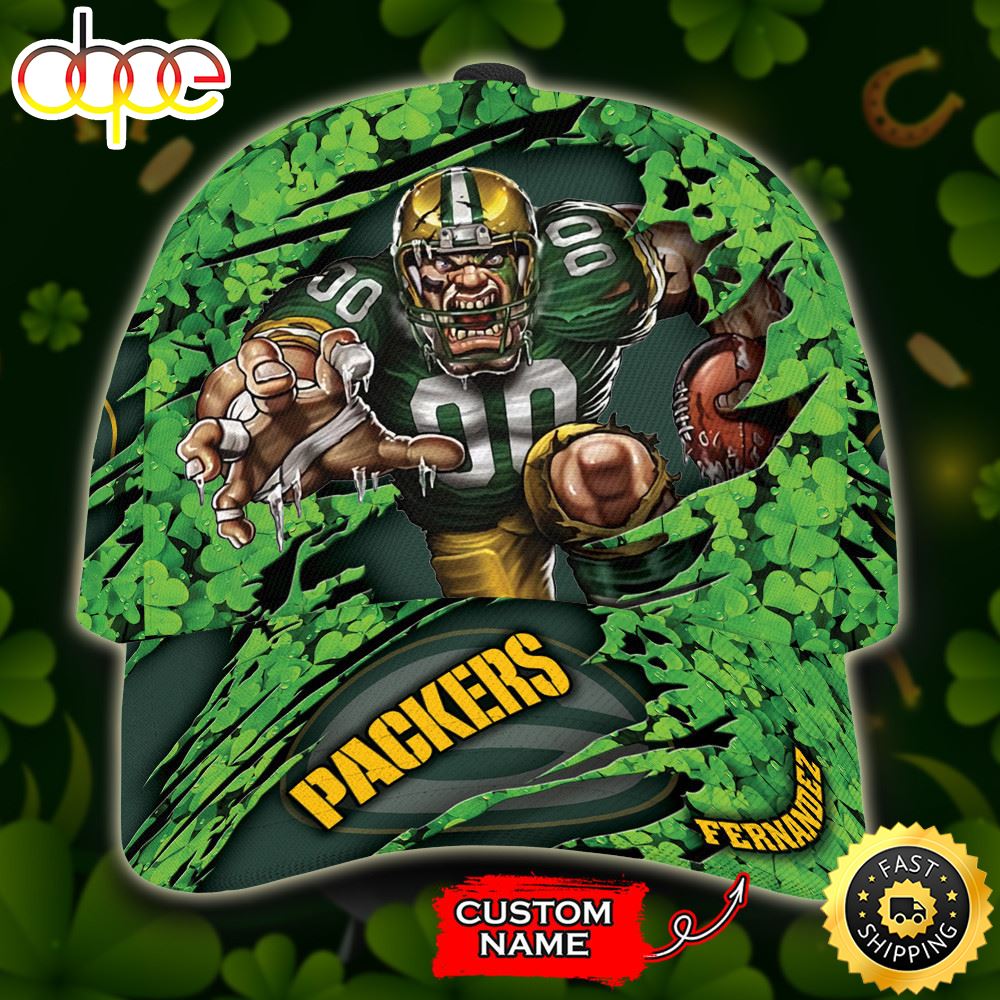 Personalized Atlanta Falcons Mascot St Patrick Day All Over Print 3D Baseball Cap Green TPH Xvie38.jpg