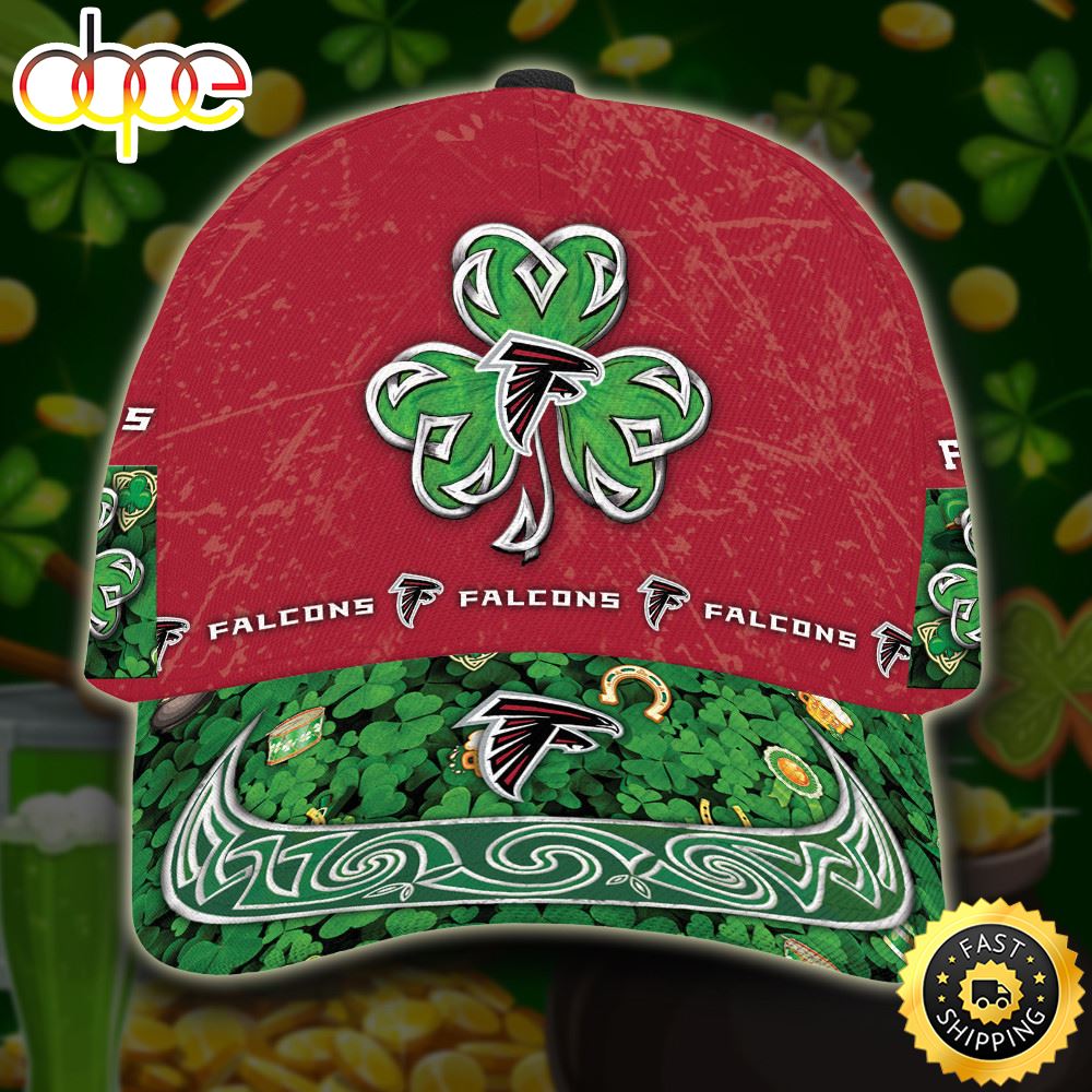 Personalized Atlanta Falcons St Patrick Day All Over Print 3D Baseball Cap Red Green TPH Cgm4ft.jpg