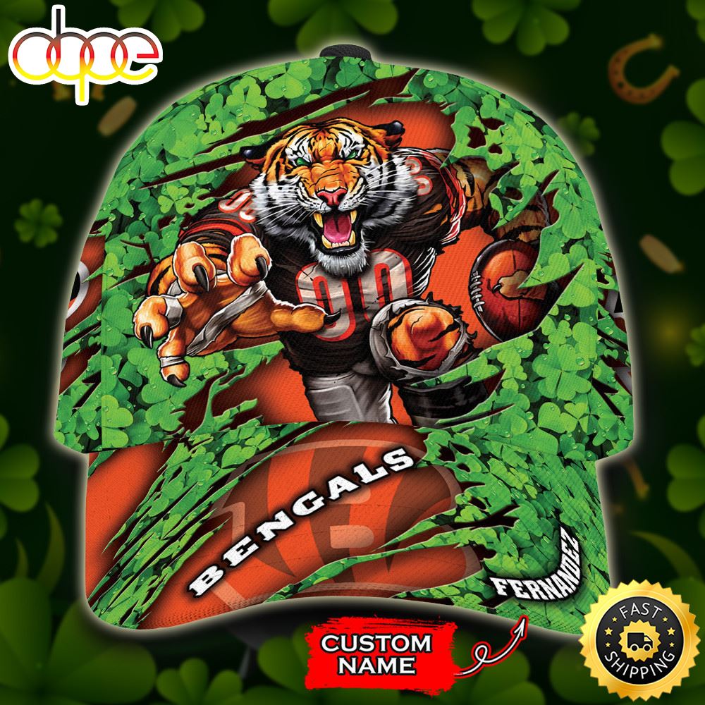 Personalized Cincinnati Bengals St Patrick S Day Mascot All Over Print 3D Classic Cap TPH Odd0pi.jpg