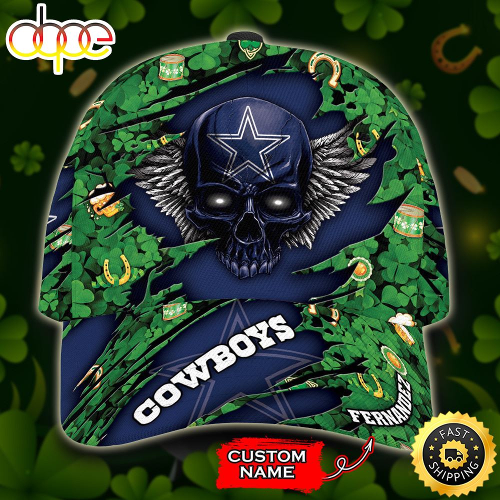 Personalized Dallas Cowboys St Patrick S Day Skull All Over Print 3D Classic Cap TPH W5cdaa.jpg