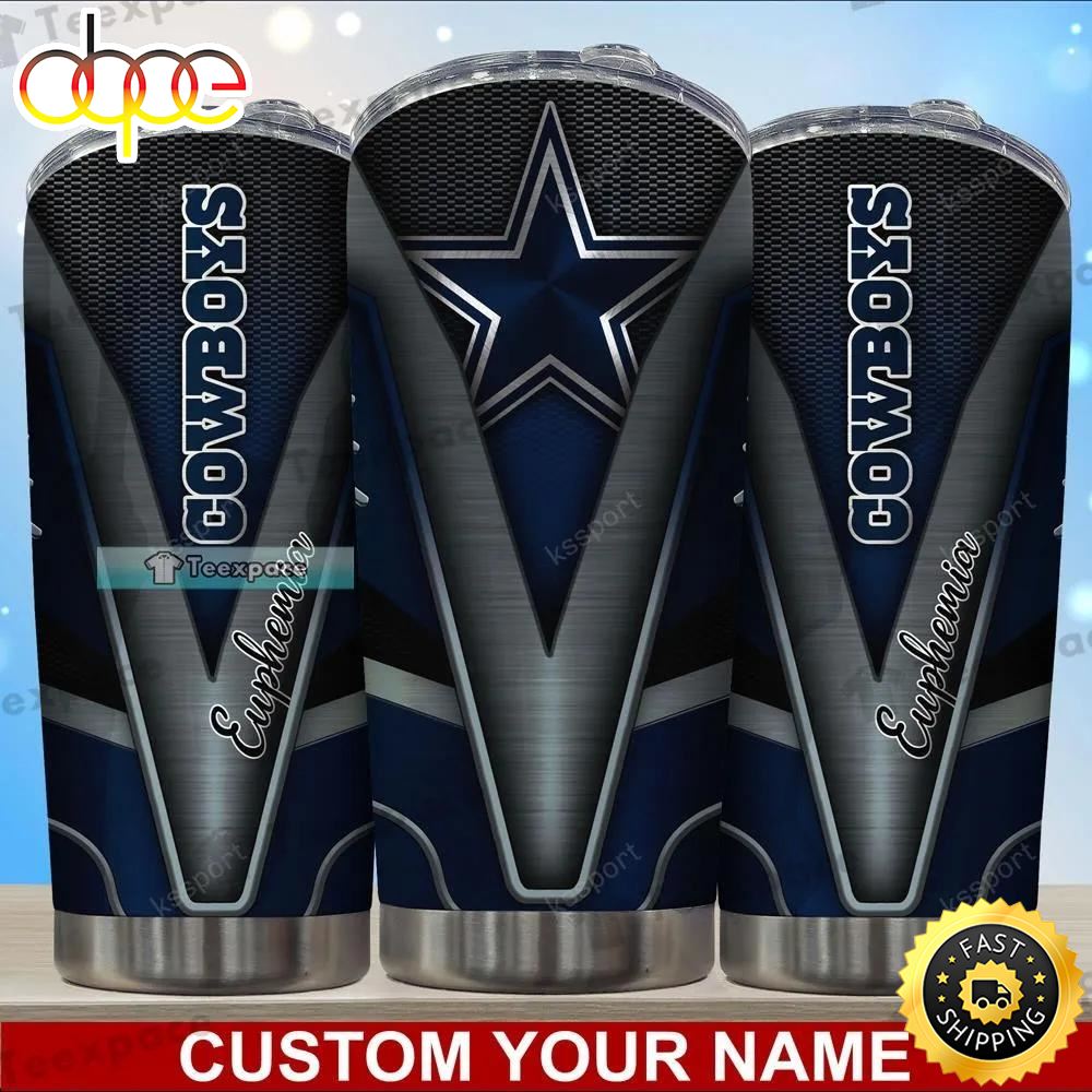 Personalized Dallas Cowboys Steel Pattern Tumbler