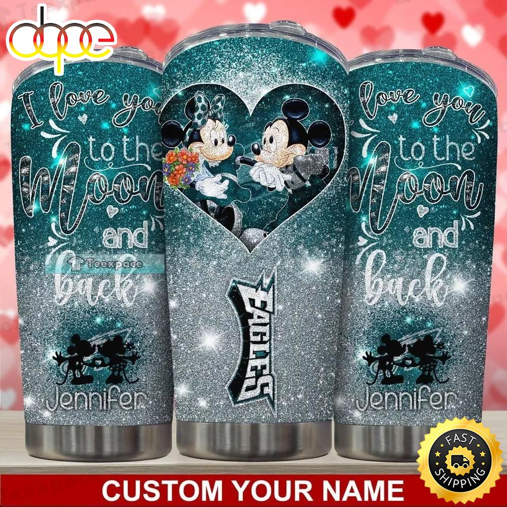 Personalized Eagles Love You To The Moon And Back Tumbler