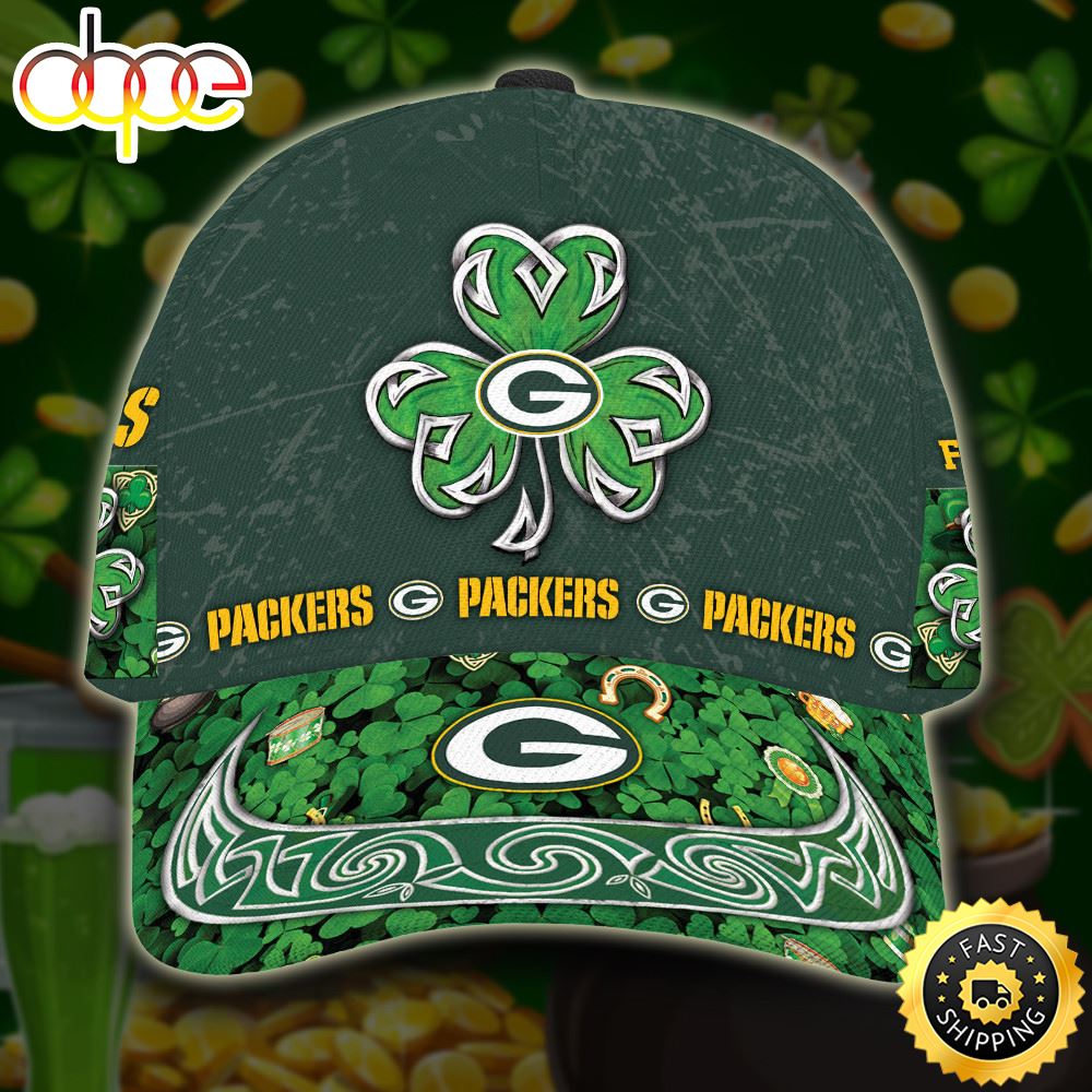 Personalized Green Bay Packers St Patrick Day All Over Print 3D Baseball Cap Green TPH Jxlmrl.jpg