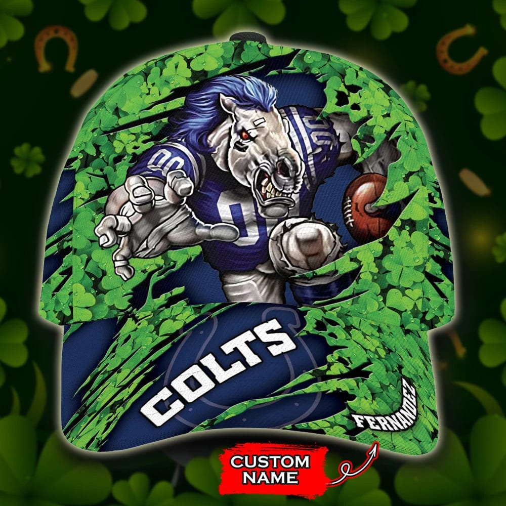 Personalized Indianapolis Colts St Patrick S Day Mascot All Over Print 3D Classic Cap TPH O2gcv4.jpg