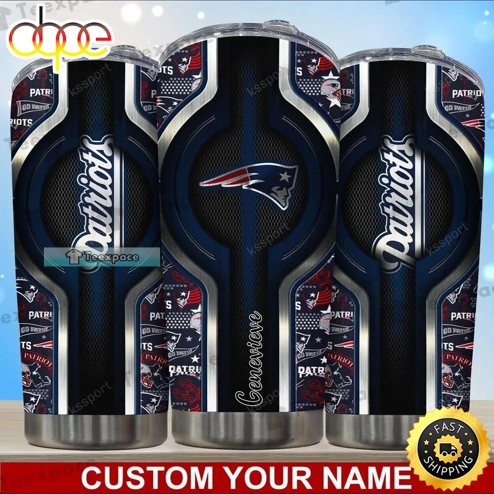 Personalized Metal Logo Pattern New England Patriots Tumbler