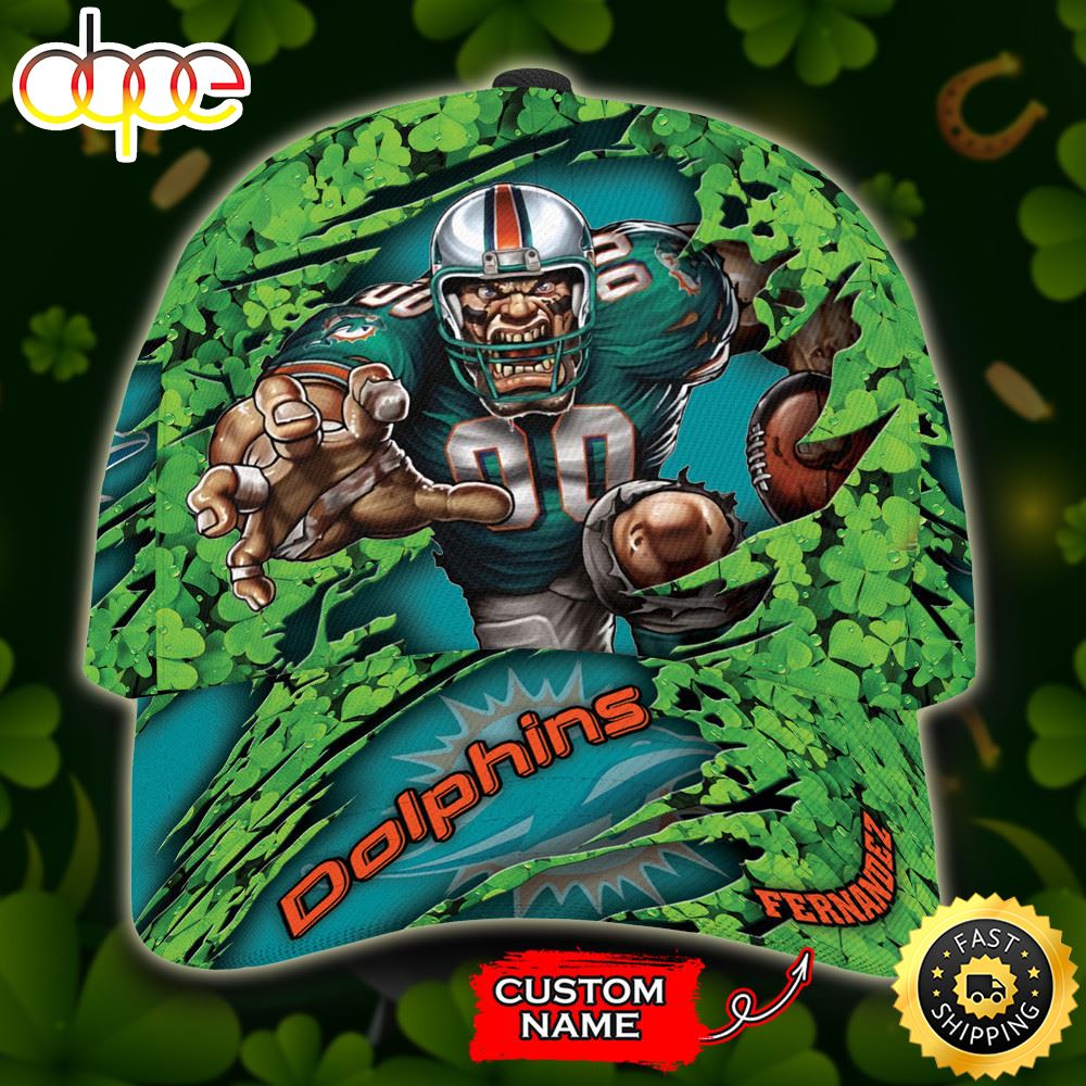 Personalized Miami Dolphins St Patrick S Day Mascot All Over Print 3D Classic Cap TPh Gsmned.jpg