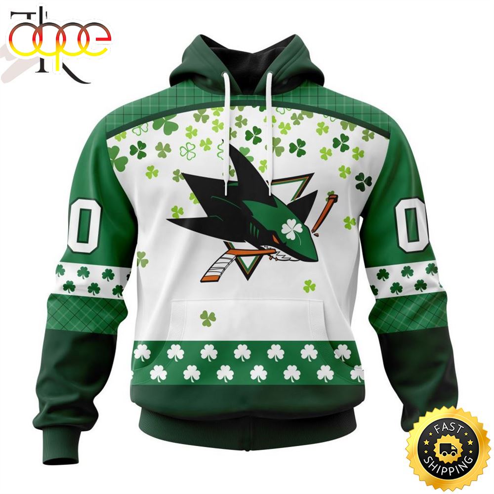 Personalized NHL San Jose Sharks Special Design For St. Patrick Day Hoodie