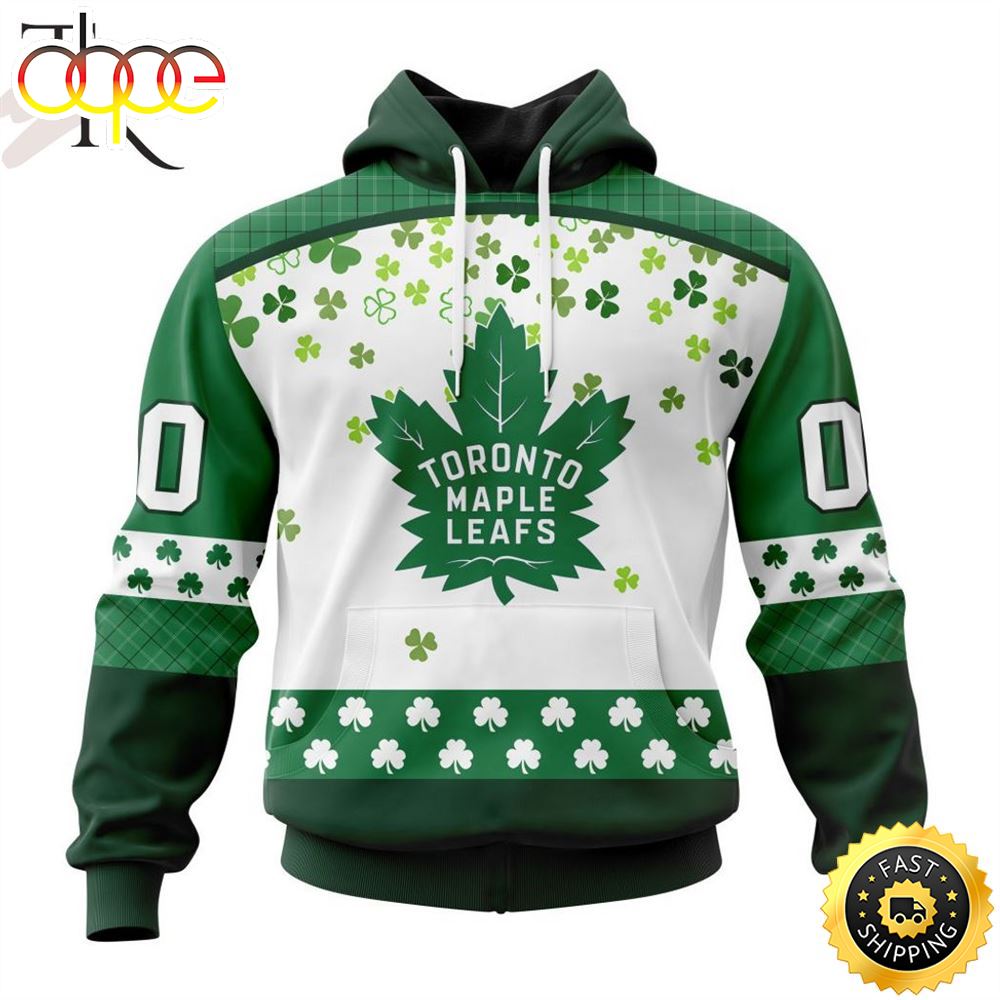 Personalized NHL Toronto Maple Leafs Special Design For St. Patrick Day Hoodie Uamenk.jpg
