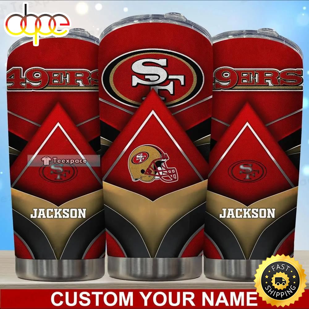 Personalized Name Gold Helmet San Francisco 49ers Tumbler