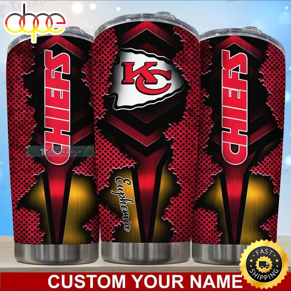 Personalized Name KC Chiefs Red Tumbler