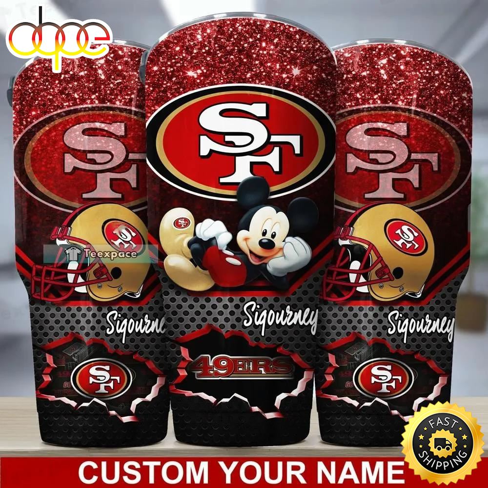 Personalized Name Mickey Mouse Style 49ers Tumbler