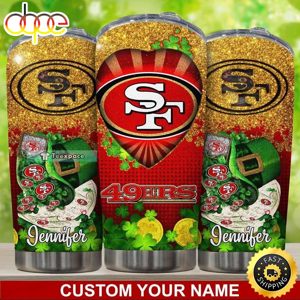 Personalized Name Saint Patrick's Day 49ers Tumbler