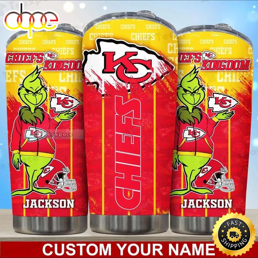 Personalized Name The Grinch Kansas City Chiefs Tumbler