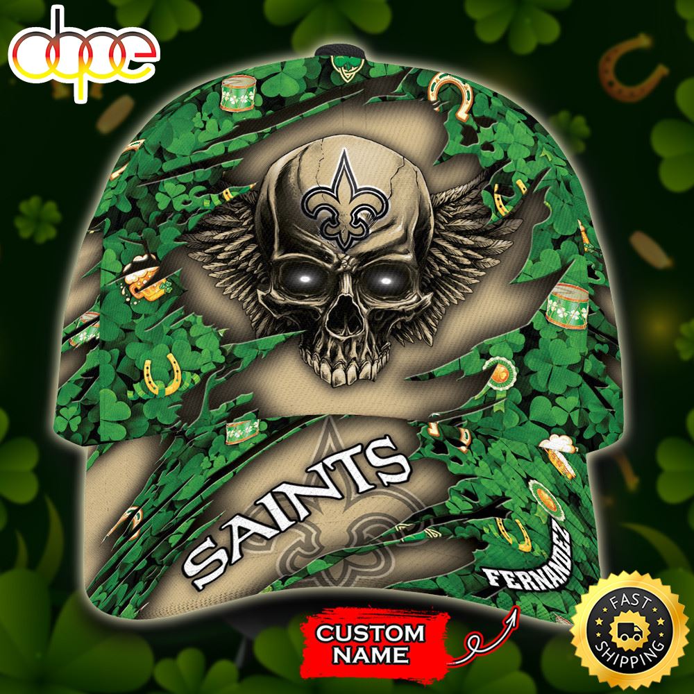 Personalized New Orleans Saints St Patrick S Day Skull All Over Print 3D Classic Cap TPH F6jjdf.jpg