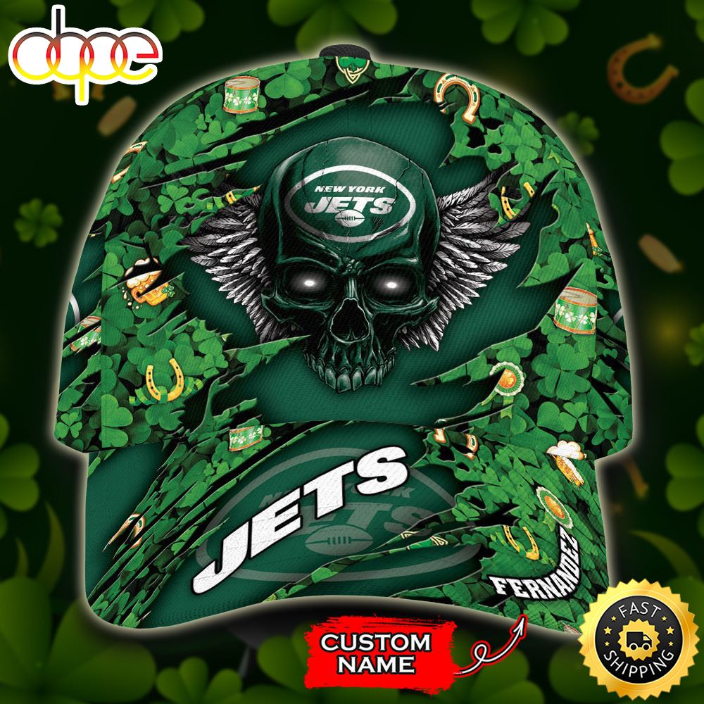 Personalized New York Jets St Patrick S Day Skull All Over Print 3D Classic Cap TPH Wrys8t.jpg