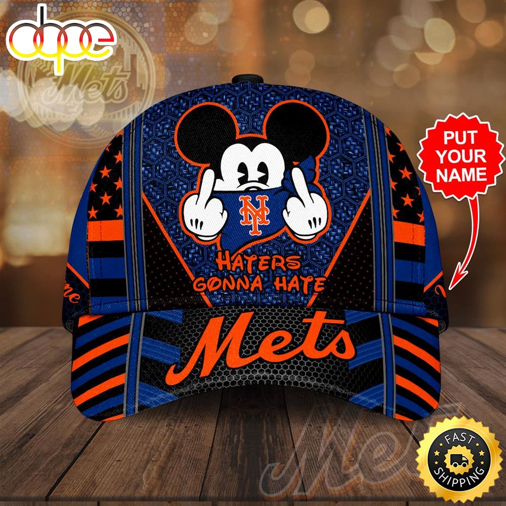 Personalized New York Mets Mickey Mouse Haters Gonna Hate All Over Print 3D Baseball Cap Nqre4g.jpg