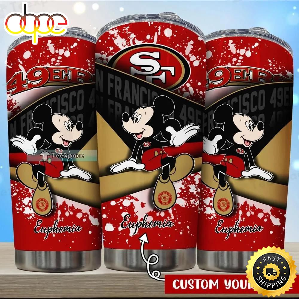 Personalized San Francisco 49ers Mickey Mouse Playful Tumbler