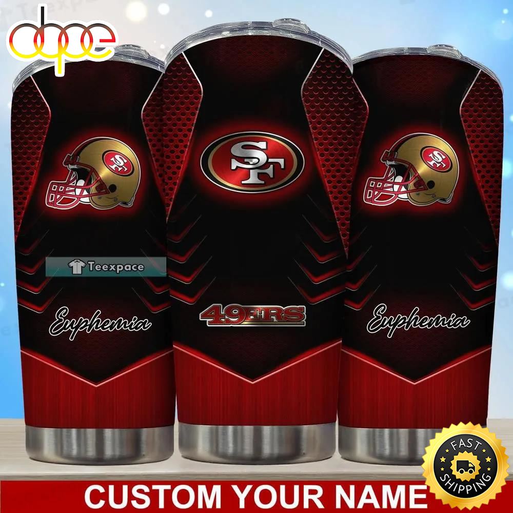 Personalized San Francisco 49ers Red And Black Tumbler