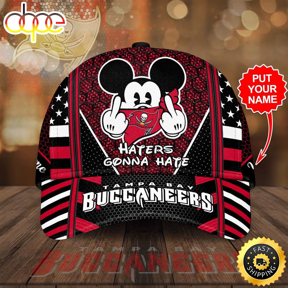 Personalized Tampa Bay Buccaneers Mickey Mouse Haters Gonna Hate All Over Print 3D Classic Baseball CapHat Ggotju.jpg