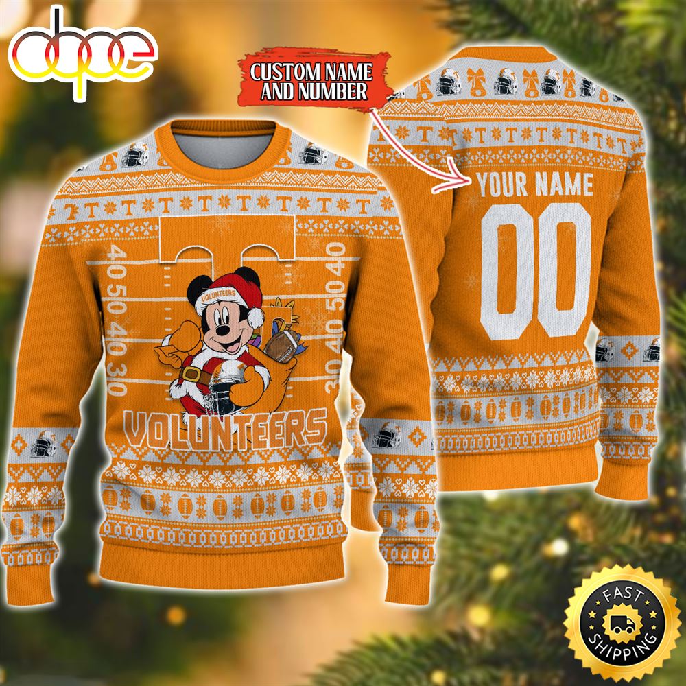 Personalized Tennessee Volunteers Mickey Ugly Christmas Sweater,