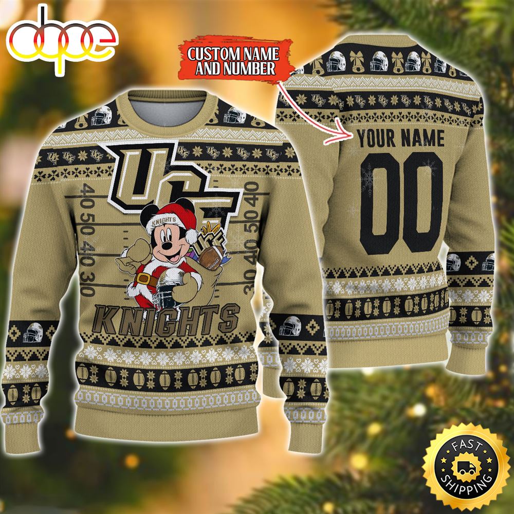 Personalized UCF Knights Mickey Ugly Christmas Sweater,