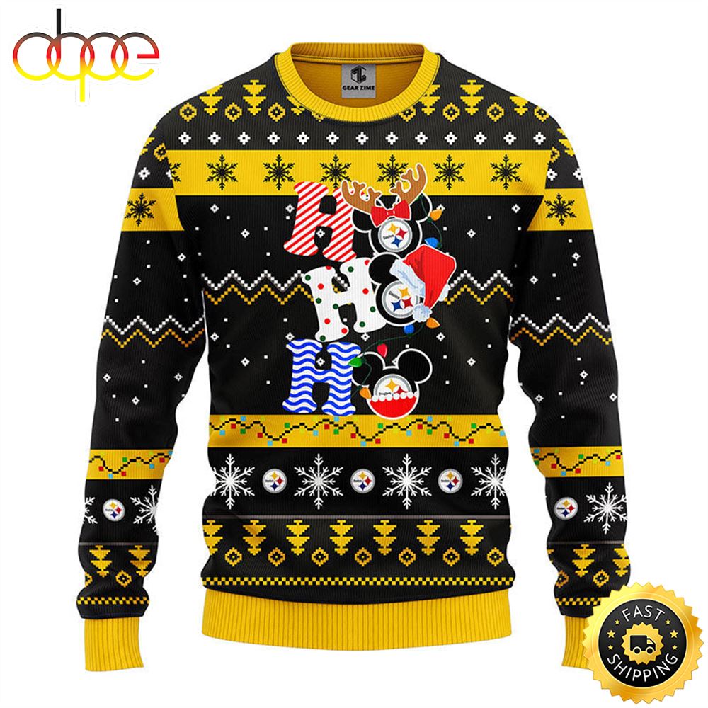 Pittsburgh Steelers HoHoHo Mickey Ugly Christmas Sweater,