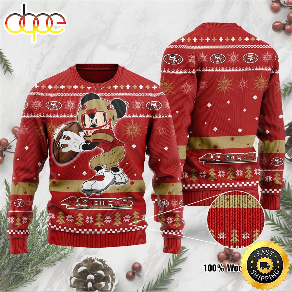San Francisco 49Ers Mickey Mouse Funny Ugly Christmas Sweater Perfect Holiday Gift Mykqwg.jpg