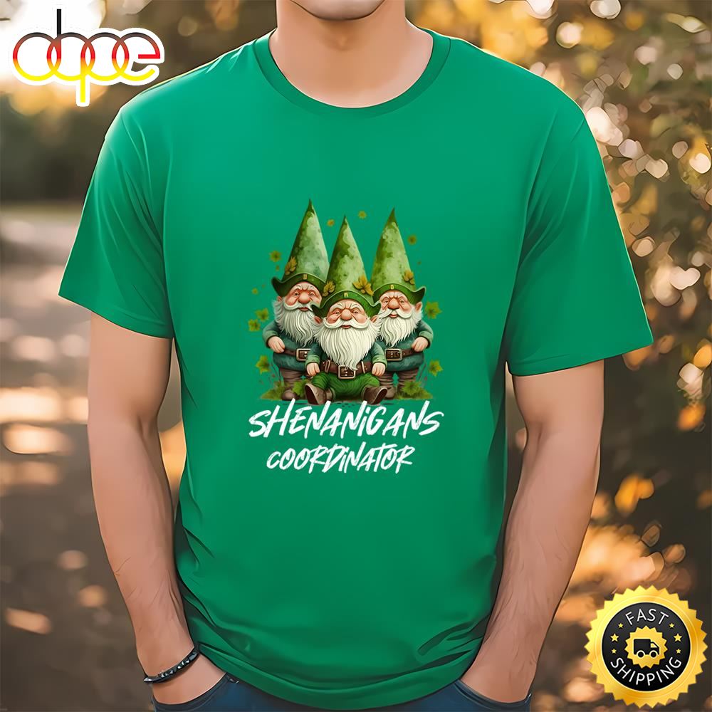 Shenanigans Coordinator St Patricks Day Gnomes Green Proud T Shirt Tshirt