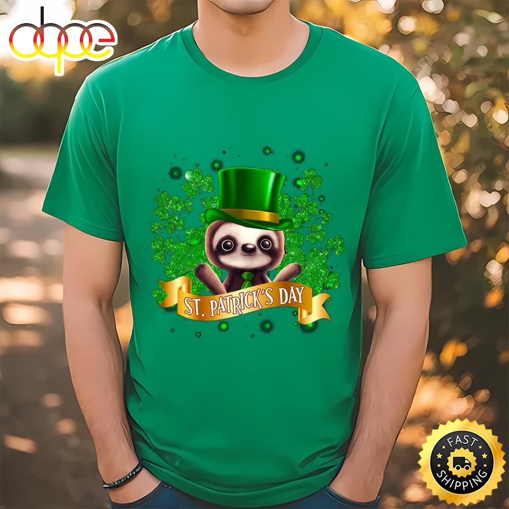 Sloth Lucky ST.Patrick’s Day Black Standard T Shirt T Shirt