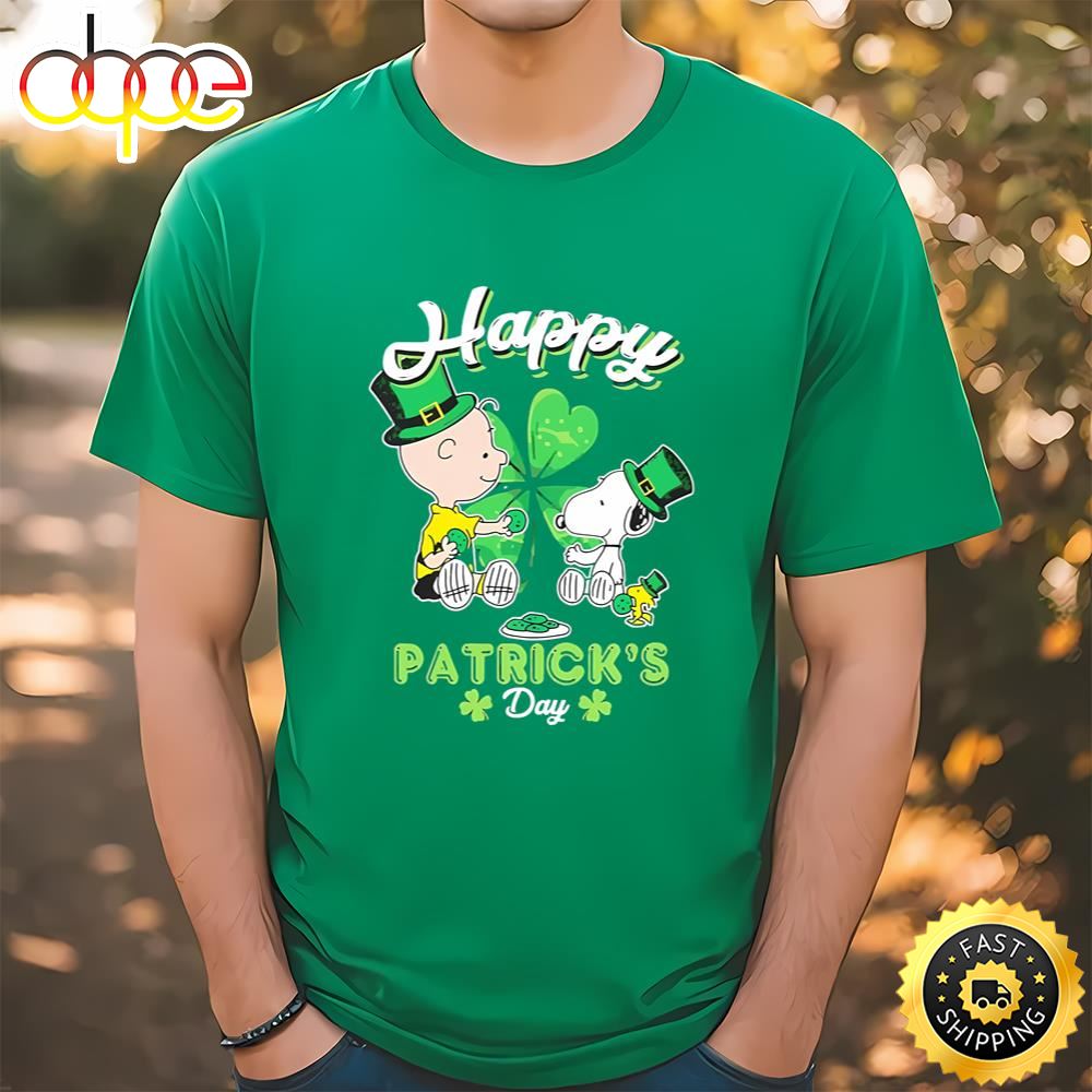 Snoopy And Charlie Brown Happy St Patrick’s Day T Shirt Tee