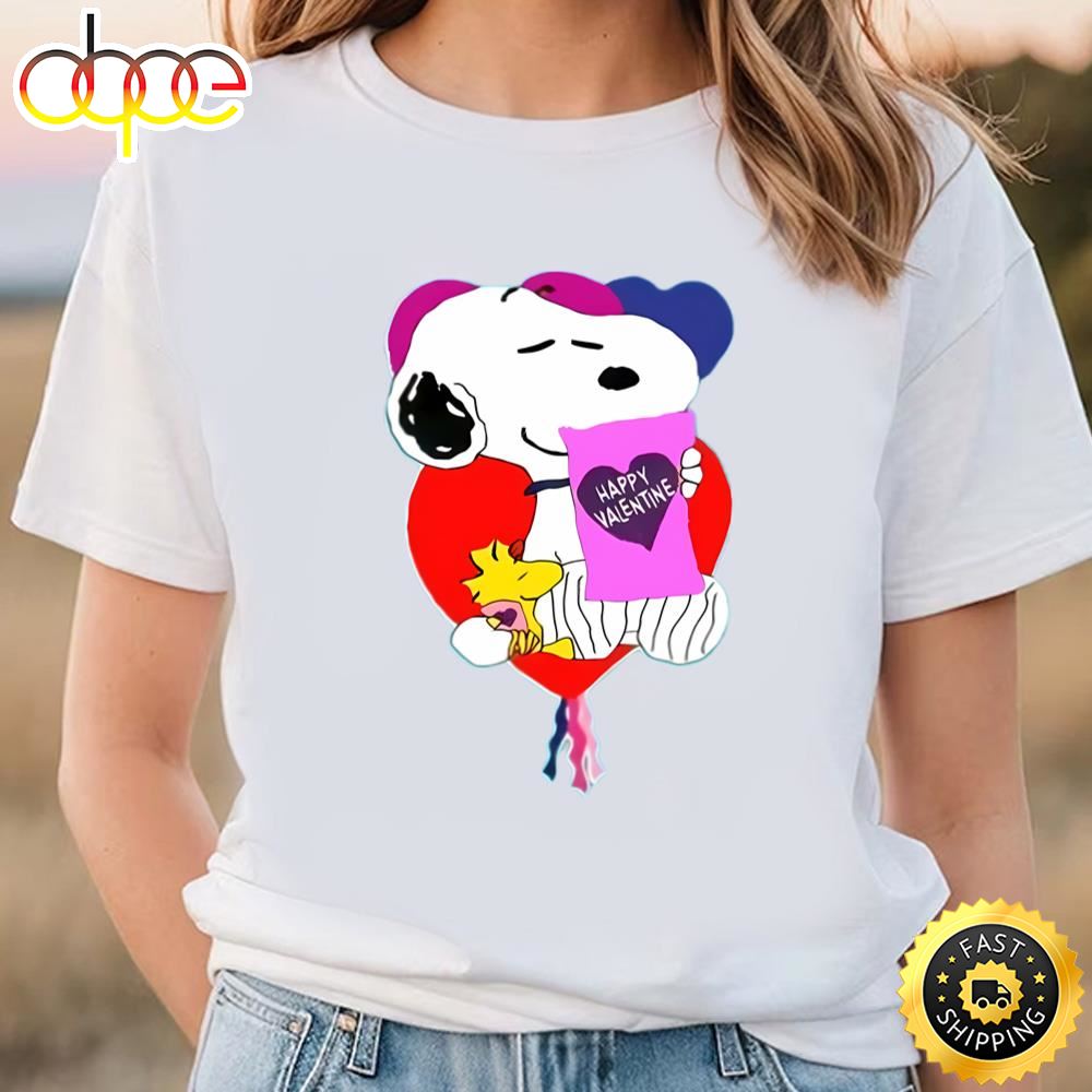 Snoopy And Woodstock Happy Valentine Shirt